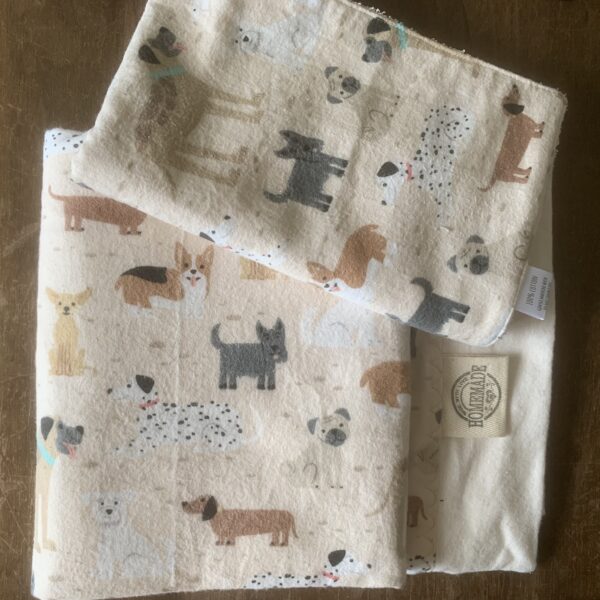 Bunny rug and burp cloth