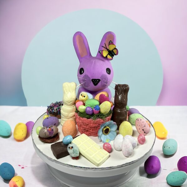 Faux Easter board filled with faux Easter sweets