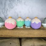 Faux 25cm Pastel Glitter Baubles