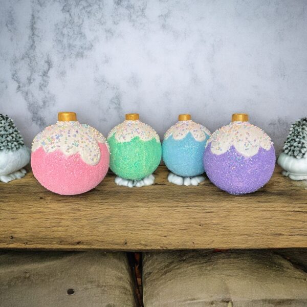 Faux 25cm Pastel Glitter Baubles