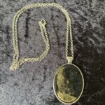 Oval resin art pendant